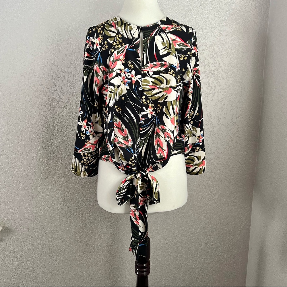 Code X Mode Multicolor Black Red White Floral 3/4… - image 3